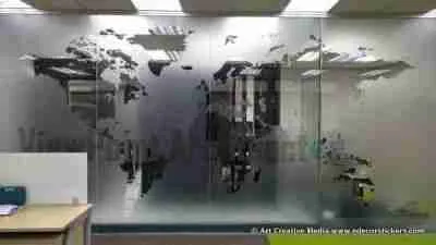 World Map Glass Sticker